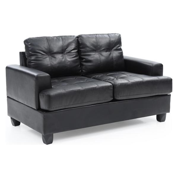 Finnegan 58" Loveseat - Black Polyurethane 
