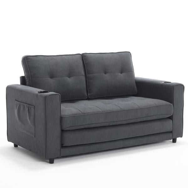 Wist 31" Loveseat Sleeper Sofa - Convertible - Dark Gray Fabric 
