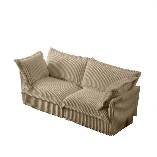 Altair Modern 78" Sofa - Luxurious Comfort - Camel Corduroy 