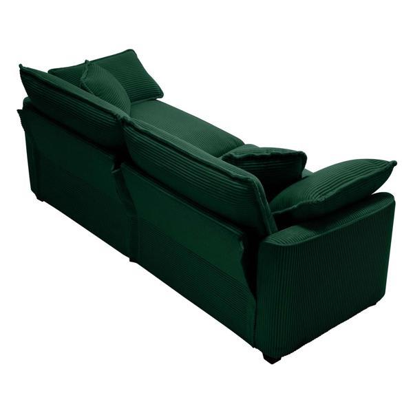 Ipsley Modern 79" Sofa - 2 and 3-Seater - Green Corduroy Fabric 