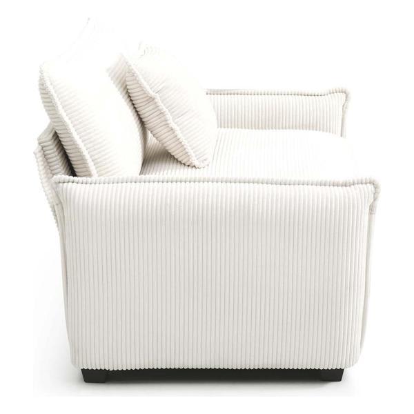 Fenthas Luxurious 77" Sofa Set - Beige Corduroy 