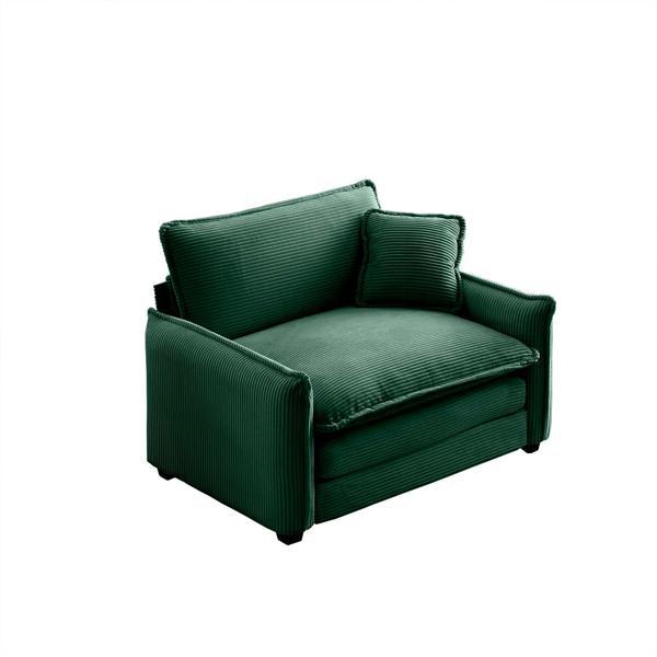 Ferulus Comfortable Single Deep Seat Sofa - Green Corduroy 