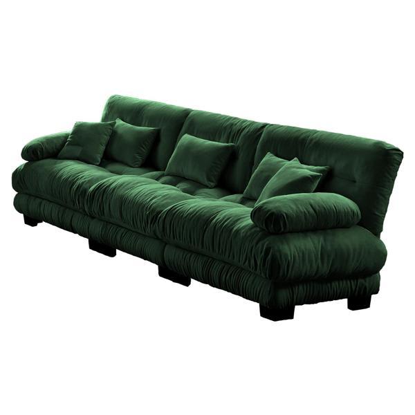 Thoren 3-Seater Sofa - Chenille - Green 