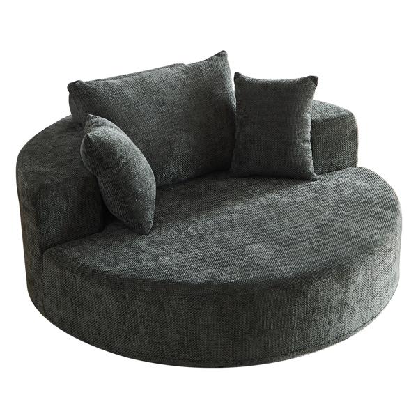Velosia 55" Sofa Swivel Chair - Chenille - Green 