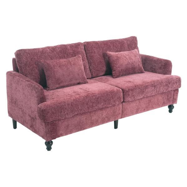 Covington 69" Loveseat Sofa - Wine Red Chenille 