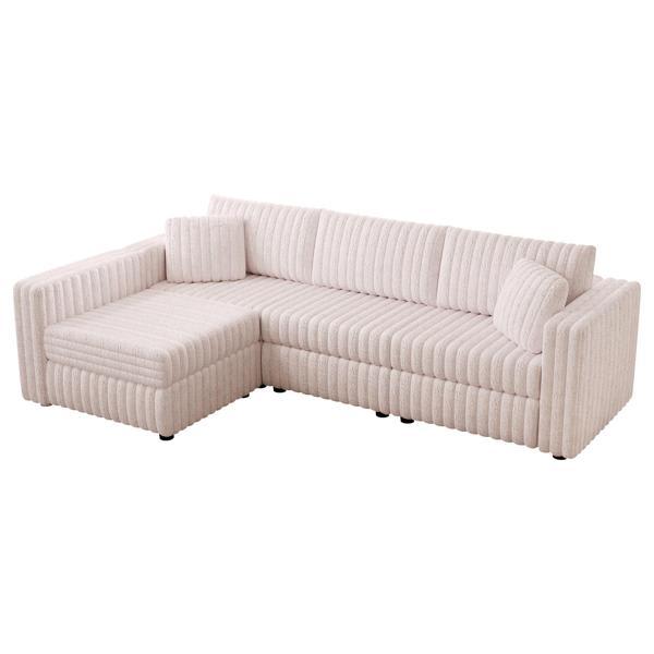 Luminous 65" Sofa - Light Pink Metal Frame - Modular Design 