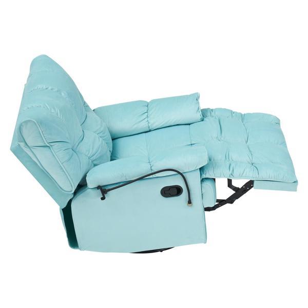 Lustreon Single Chair - Cyan Teddy Fabric - Phone Stand 
