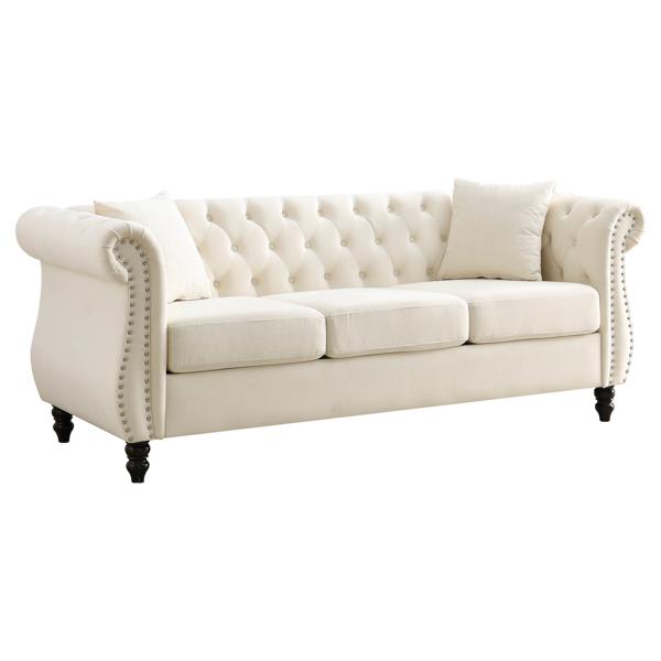Zephyr 3-seater + 2-seater Combination Sofa - Beige Velvet 