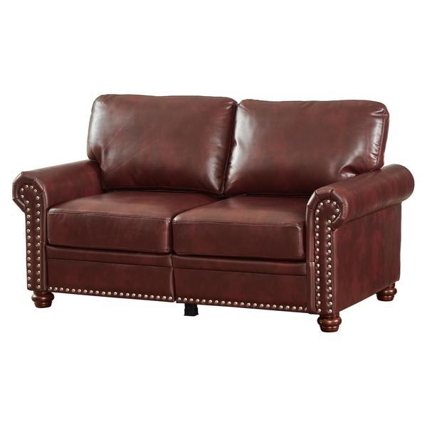 Cobalt Cove 59" Loveseat - Burgundy Faux Leather 