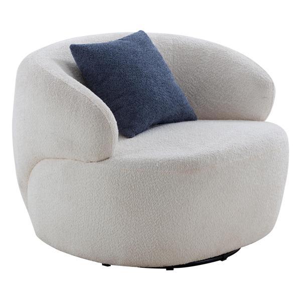 Etienne Swivel Barrel 27" Chair - Beige Upholstered Accent Chair 