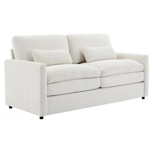 Essence 68" Loveseat Sofa - Chenille Fabric - Beige 