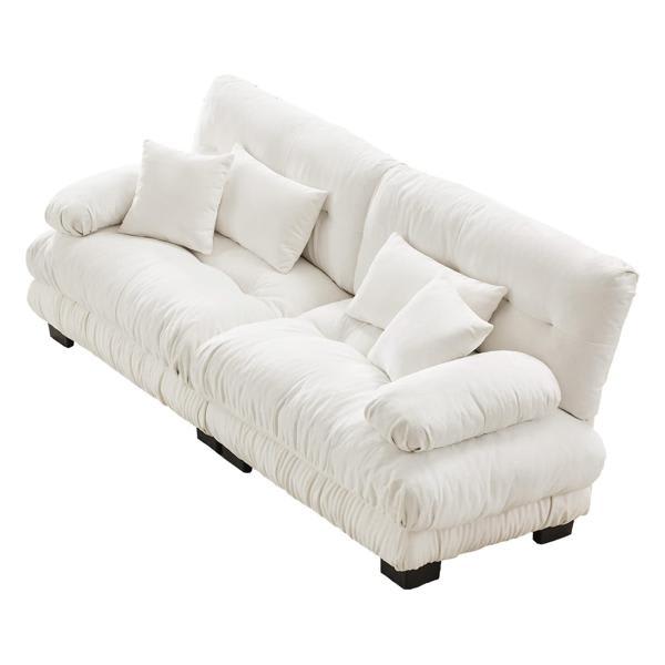 Thoren Cloud 78" Sofa - Chenille White 