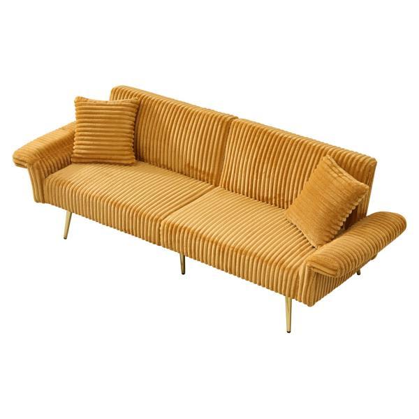 Lunaraia 79" Sofa Bed - Foldable - Yellow Corduroy 
