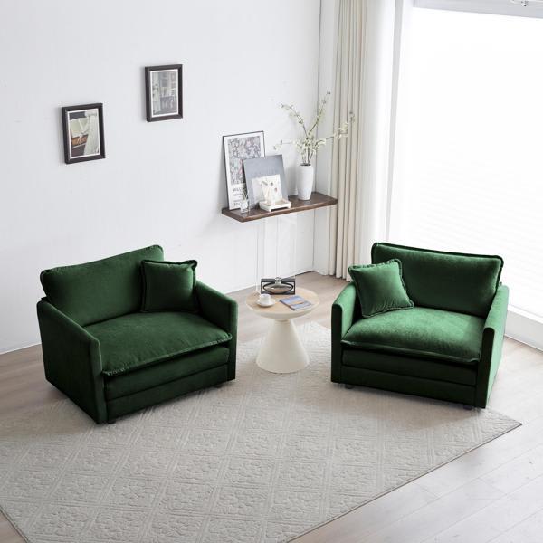 Yarra Accent Chair - Green Chenille - Set of 2 