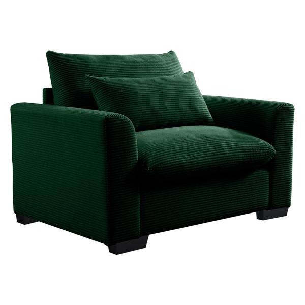 Floranza 78" Sofa - Green Corduroy Deep Seat - Accent Chair 