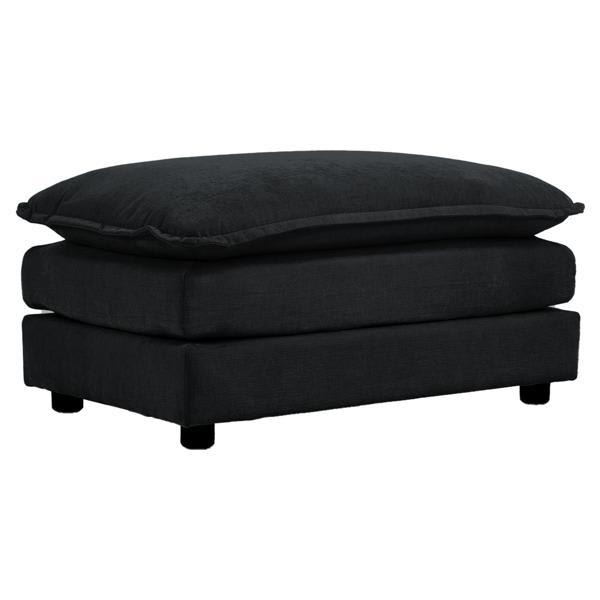 Fairview 35" Ottoman - Black Chenille 
