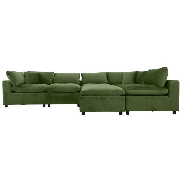 Alamitos 34" Sectional - Olive Green Velvet Upholstery 