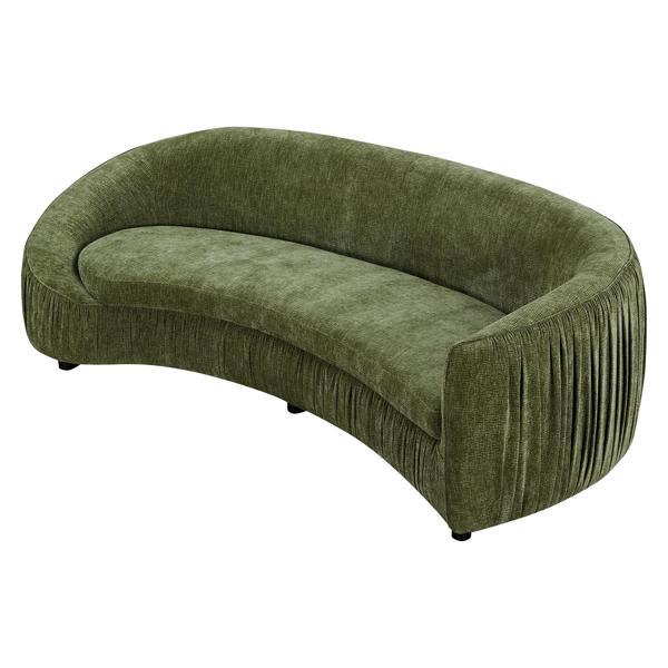 Fjord Modern Design 92" Sofa - Curved Shaped - Green Polyester 