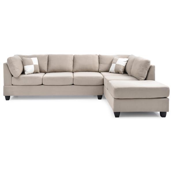 Dawn 111" Sectional - Comfortable Pocketed Coil Seating - Microfiber White 