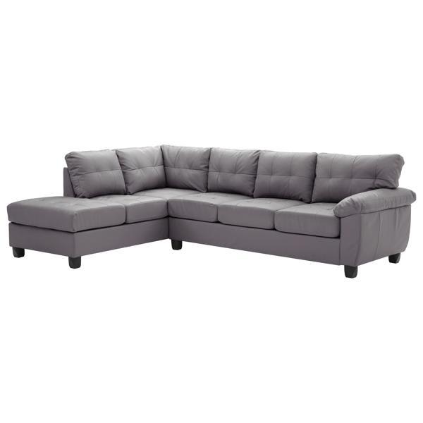 Crestmont Gallant 111" Sectional - Gray Polyurethane - Removable Backs 