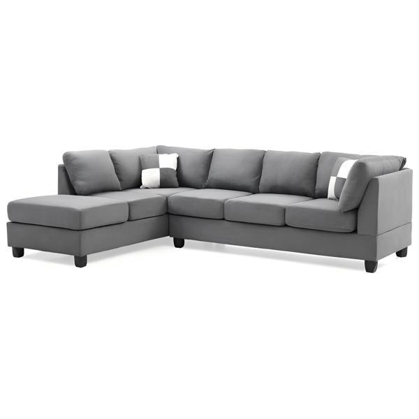 Thorncrest 111" Sectional - Comfortable Pocketed Coil Seating - Gray Microfiber 