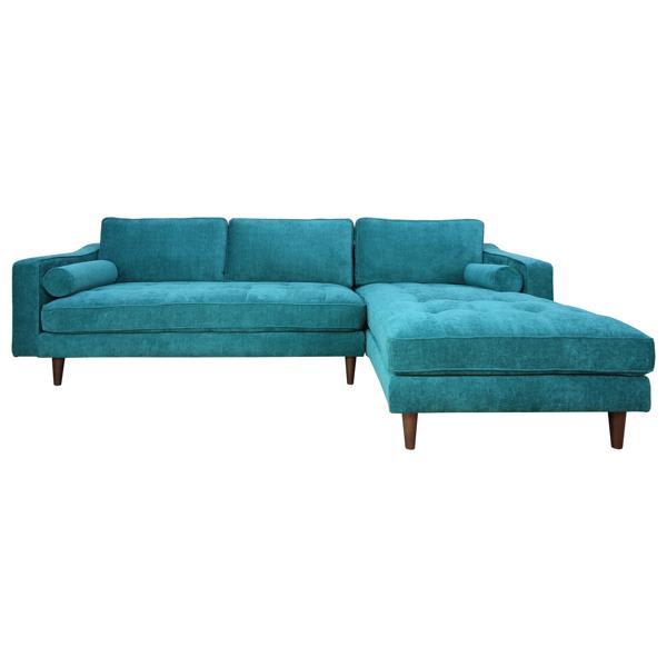 Vitalux Anderson 105" Sectional - Turquoise Upholstered 