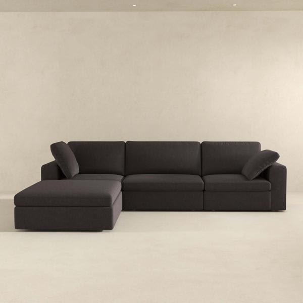 Thornbrook Cecilia 67" Sectional - Modern Fabric Sofa - Dark Gray 