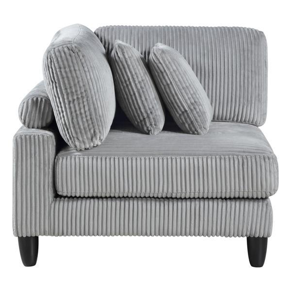 Fable Kanepe 36" Sectional - Removable Covers, Gray Corduroy - 6 Pieces 