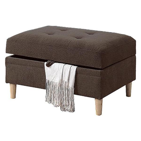 Daxbury Kanepe 104" Sectional Sofa - Chocolate Chenille - Reversible Chaise and Storage Ottoman 