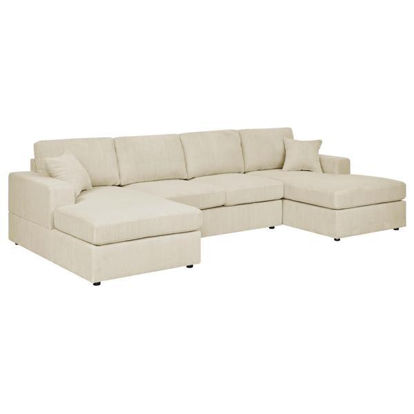 Lark The Soft House 61" Sectional - Cream Corduroy 