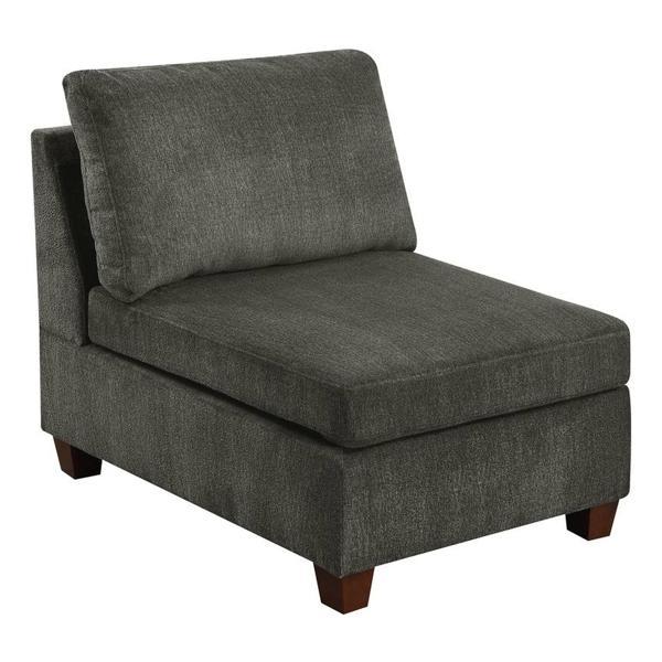 Garta Kanepe 37" Sectional Sofa - Grey Chenille Modular 8-Piece Set 