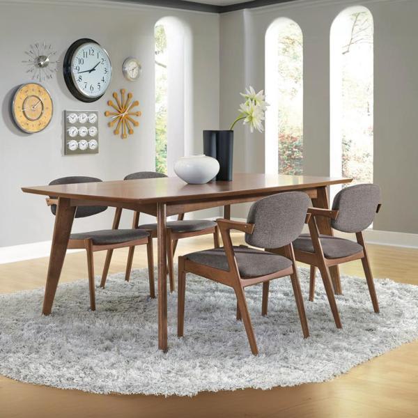 Malone 40"W x 78"L 5-Piece Rectangular Dining Table Set - Dark Walnut 