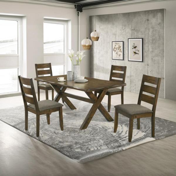 Alston 70"W x 35"L 5-Piece Rectangular Dining Table Set - Knotty Nutmeg 