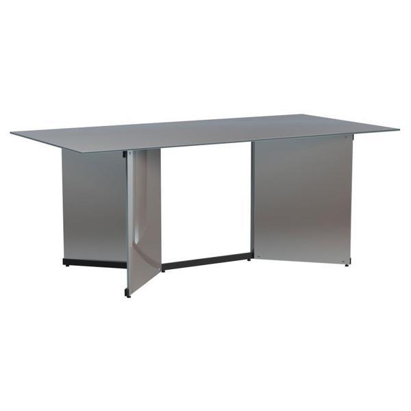 Emery 76"W x 37"L Rectangular Mirrored Dining Table - Silver 