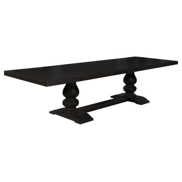 Phelps 94"W x 42"L Extension Leaf Dining Table Distressed Noir 