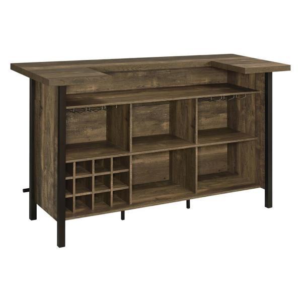 Bellemore 27"L Freestanding Home Bar Wine Cabinet - Rustic Oak 