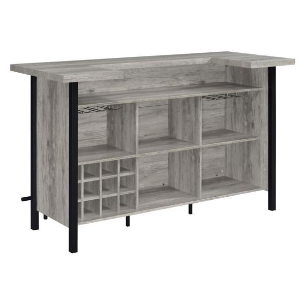 Bellemore 27"L Freestanding Home Bar Wine Cabinet - Grey Driftwood 