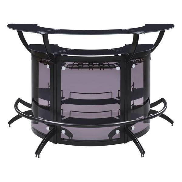 Dallas 34"L 3-Piece Curved Freestanding Home Bar Cabinet - Black 