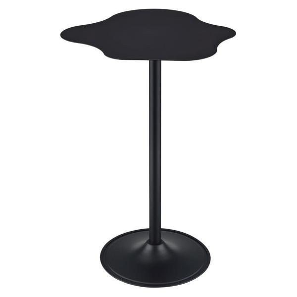 Keanu 28"W x 28"L Curved Cloud - Shaped Bistro Bar Table - Black 