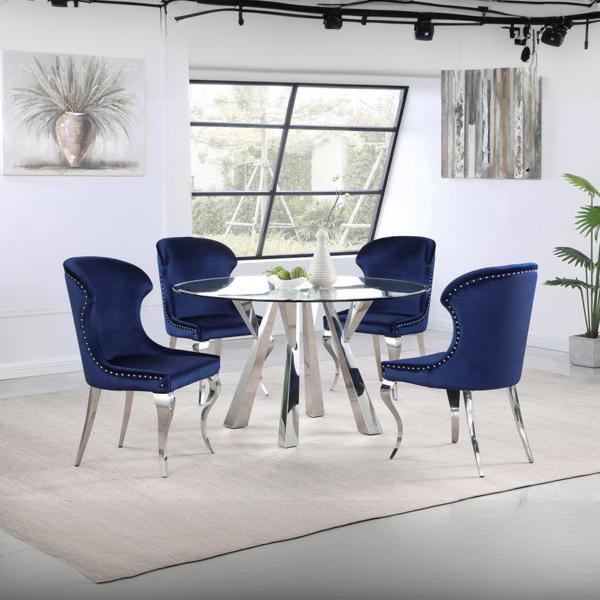 Cheyanne Upholstered Dining Side Chair - Ink Blue - Set of 2 