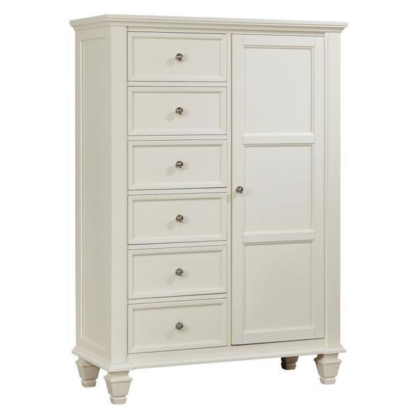 Sandy Beach 8-Drawer Door Chest - Cream White 