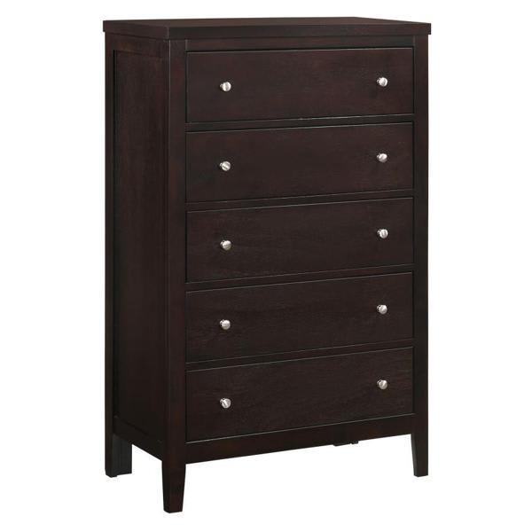 Carlton 5-Drawer Bedroom Chest - Cappuccino 