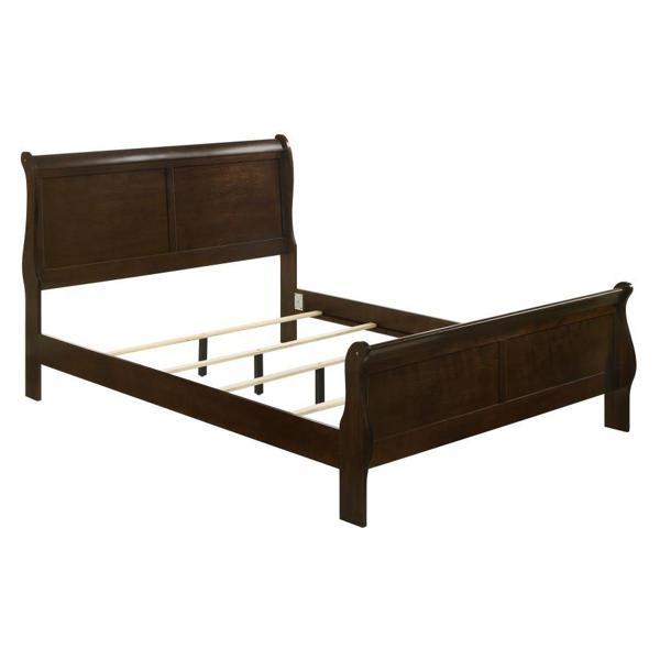 Louis Philippe Wood Full Sleigh Bed - Cappuccino 