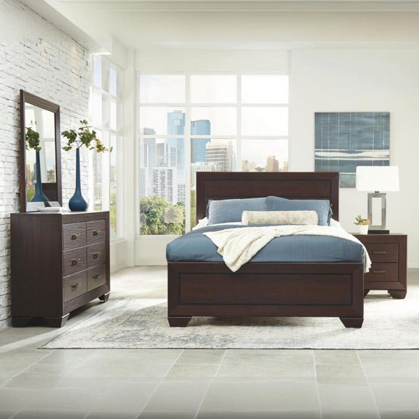 Kauffman Eastern King Bedroom Set - Dark Cocoa - Brown - 4-Piece 