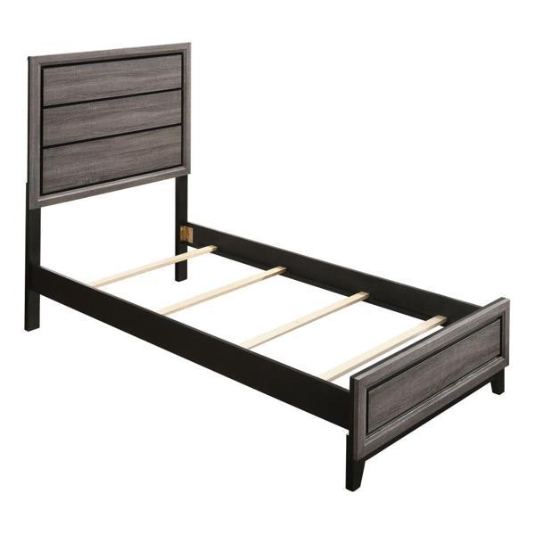 Watson Wood Twin Panel Bed - Grey Oak 