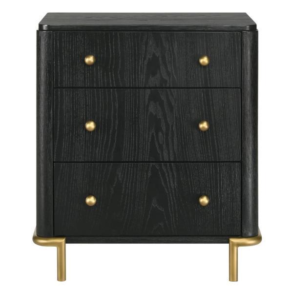 Arini 3-Drawer Nightstand - Black 