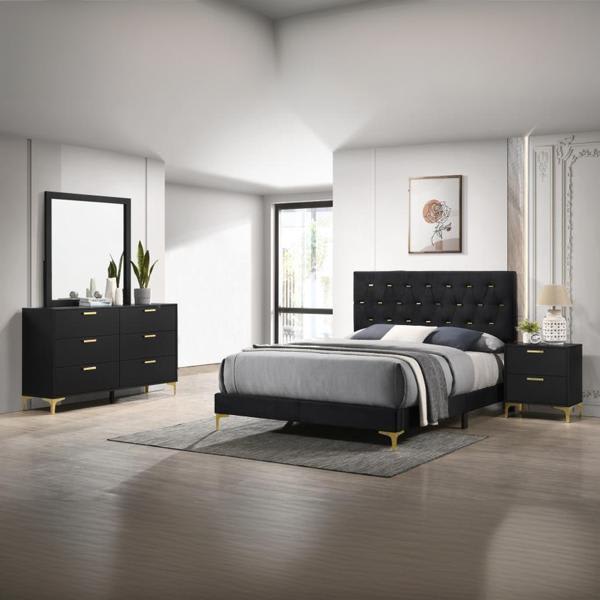 Kendall California King Bedroom Set - Black - 4-Piece 