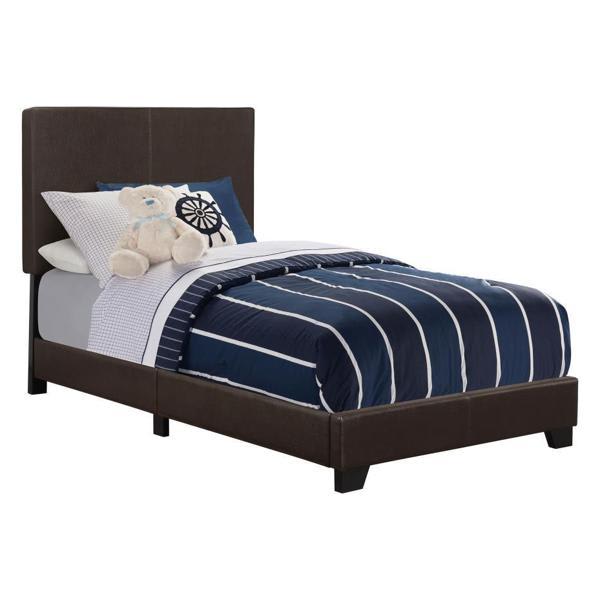 Dorian Upholstered Twin Panel Bed - Brown 