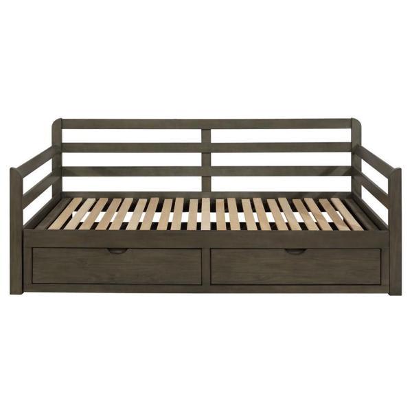 Sorrento 2-Drawer Twin XL Daybed with Extension Trundle - Grey 