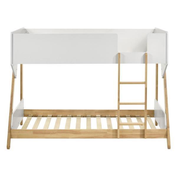 Wyatt Wood Twin Over Twin Bunk Bed - White and Natural 